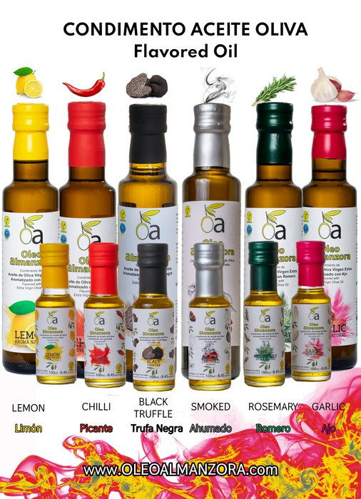 Natural flavored oils with (Chilli, Smoked, Black Truffle, rosemary, garlic, lemon) 250ML