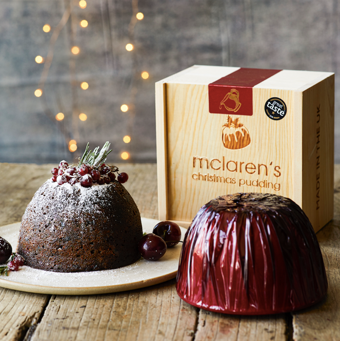 McLaren's Christmas Pudding in WOODEN GIFT BOX