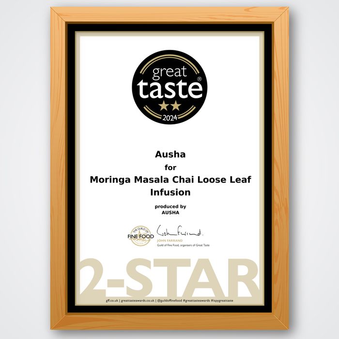 2** GREAT TASTE AWARD 2024 Moringa Masala Chai Infusion