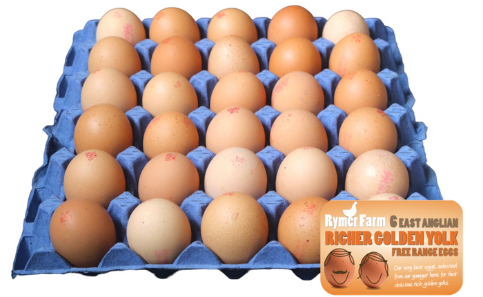 Rymer Farm Richer Golden Yolk Free Range Tray of 30 Eggs