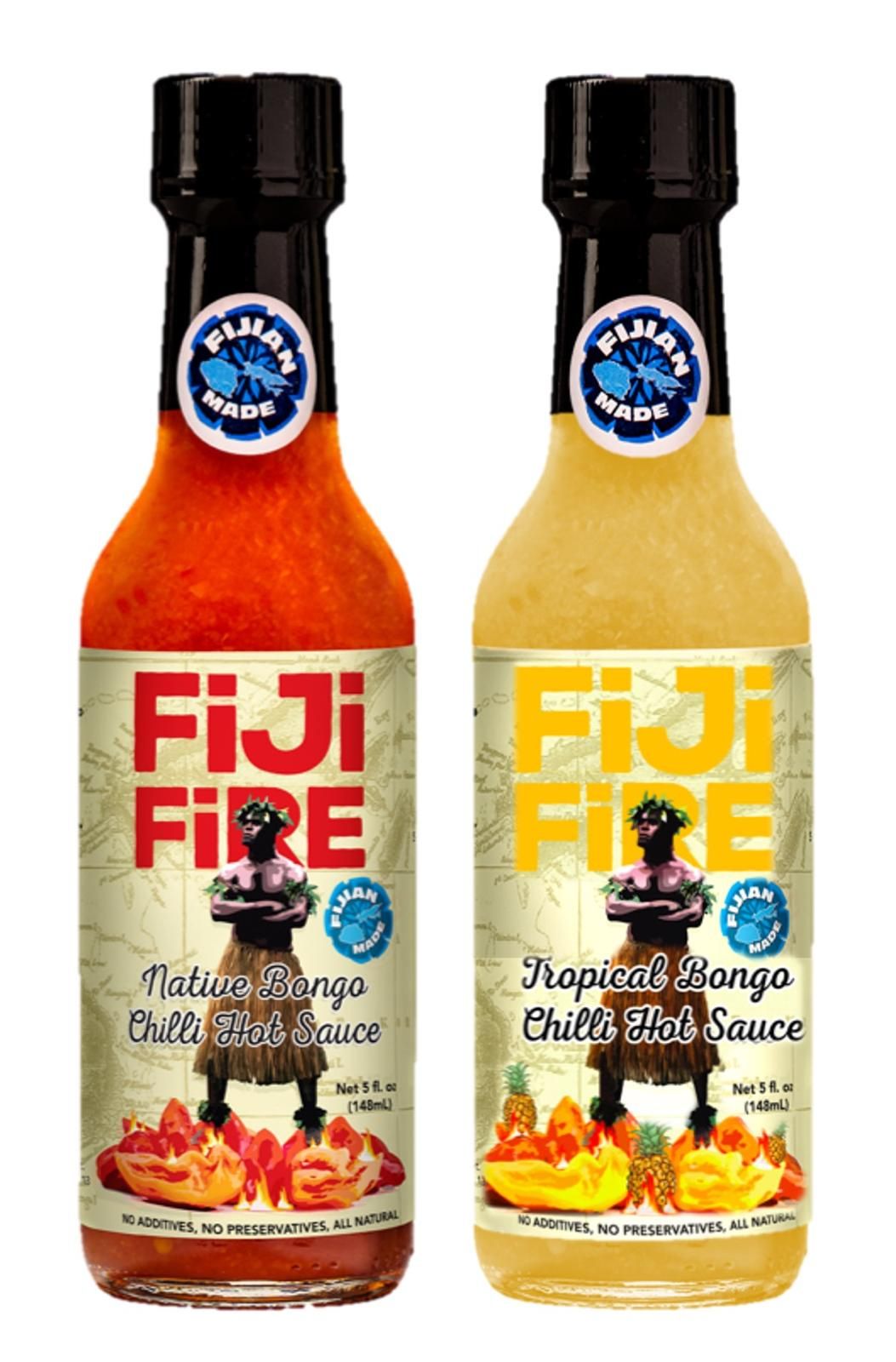 Fiji Fire Native Bongo Chilli Haute Sauce & Tropical Bango Chilli Hot Sauce