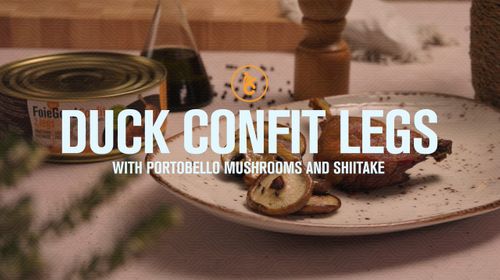 Duck Confit Legs with Portobello and Shiitake