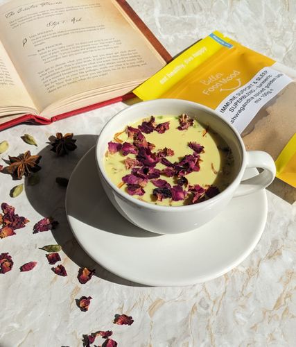 IMMUNITY & RESTFUL SLEEP Superfood Blend – Spiced Golden Turmeric Ashwagandha Latte Mix Powder 100g