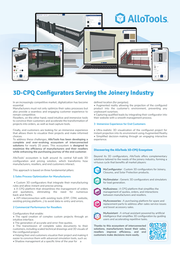 3D-CPQ configurators Serving the joinery