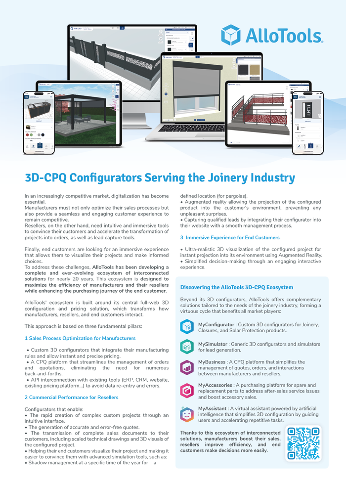 3D-CPQ configurators Serving the joinery