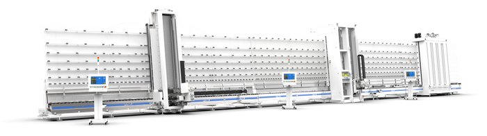 Vertical Processing Line featuring Edging, Drilling & Milling machine
