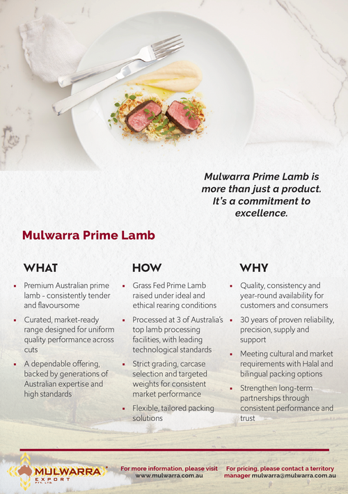 Mulwarra Prime Lamb Flyer.
