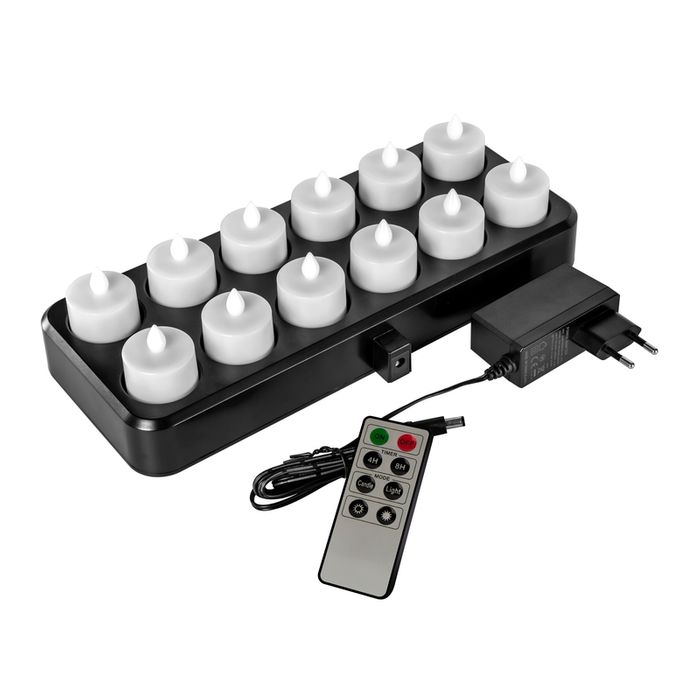 AS-RTL-12 — LED Rechargeable Tealights (12pc Set)