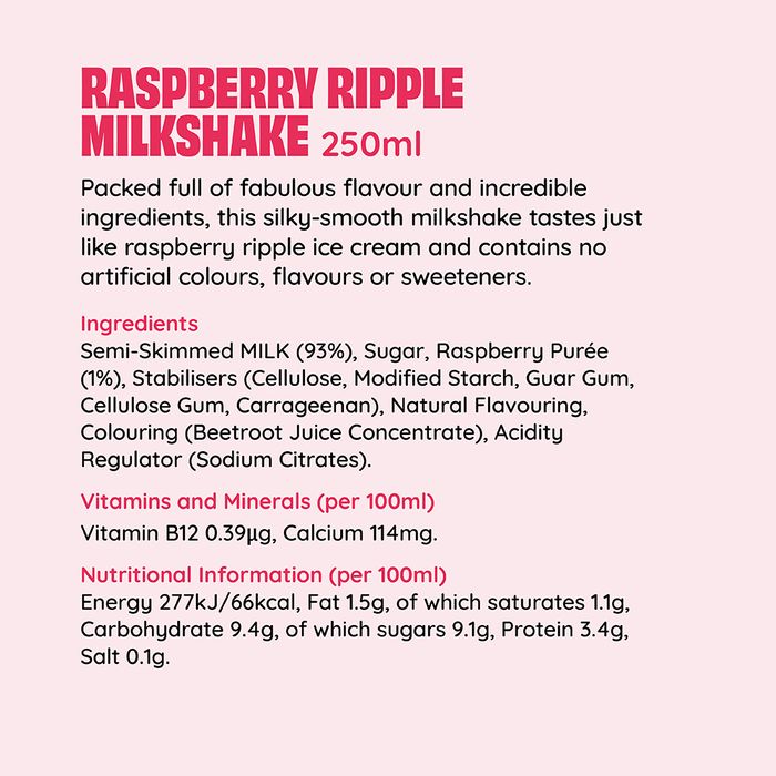 Shaken Udder Raspberry Ripple Ambient Milkshake 250ml