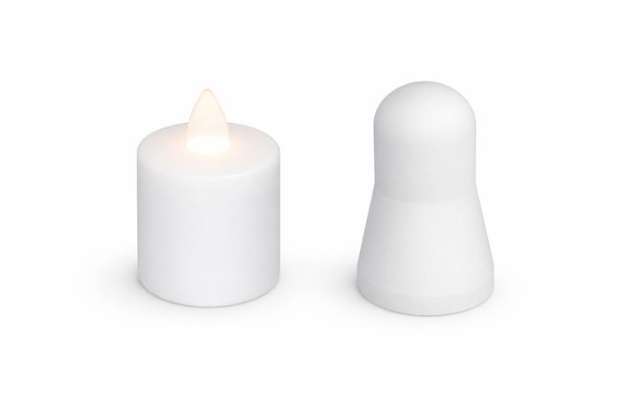 AS-RTLS-12 — 'S Candle' LED Tealights (12pc Taller/Brighter Set)