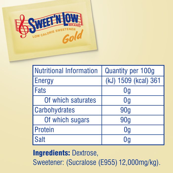 Sweet'N Low Gold with Sucralose, 1000ct Sachets