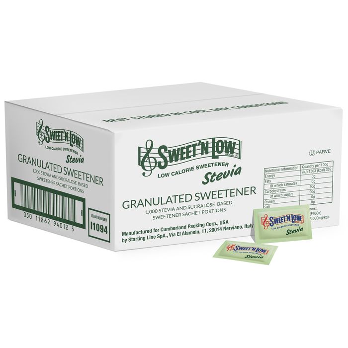 Sweet'N Low Stevia zero calorie sweetener 1000ct Sachets