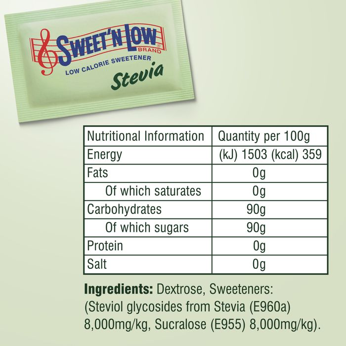 Sweet'N Low Stevia zero calorie sweetener 1000ct Sachets