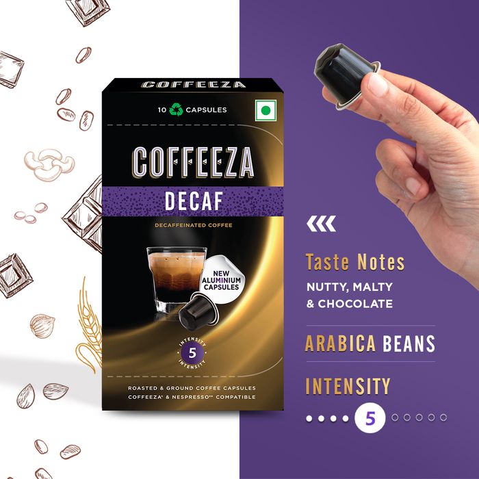 Coffeeza Decaf 100% Arabica Aluminium Coffee Capsules