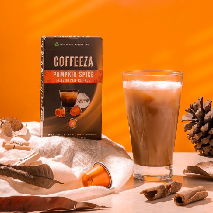 Coffeeza Pumpkin spice 100% Arabica Flavoured Aluminium Coffee Capsules
