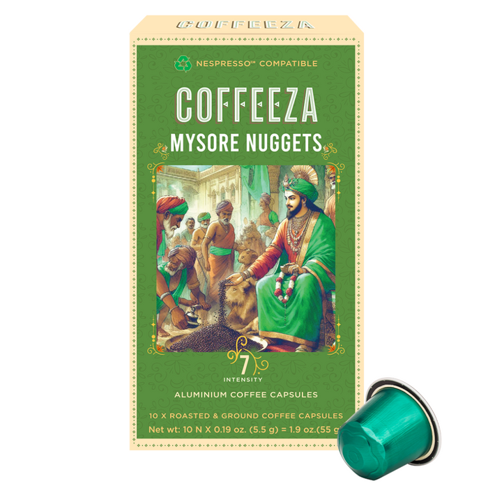 Coffeeza Mysore Nuggets AAA Grade Arabica Aluminium Coffee Capsules 