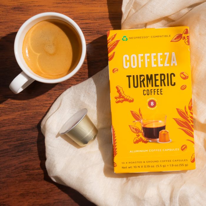 Coffeeza Turmeric 100% Arabica Coffee Aluminium Coffee Capsules