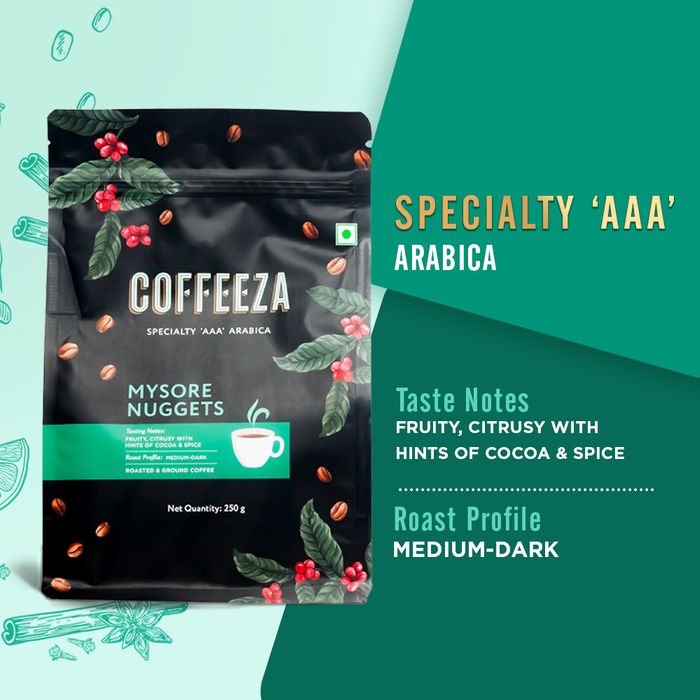 Coffeeza Mysore Nuggets Specialty Ground Coffee
