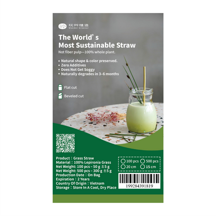 Wonder Greener | Grass Straws Individually Packaged