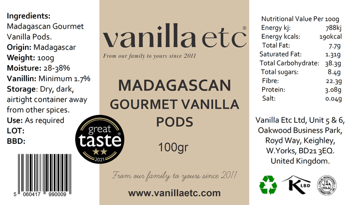 Gourmet Madagascan Vanilla Pods