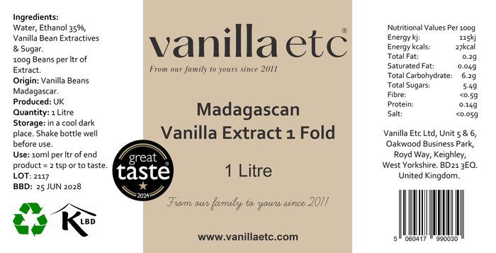Madagascan 1 Fold Vanilla Extract