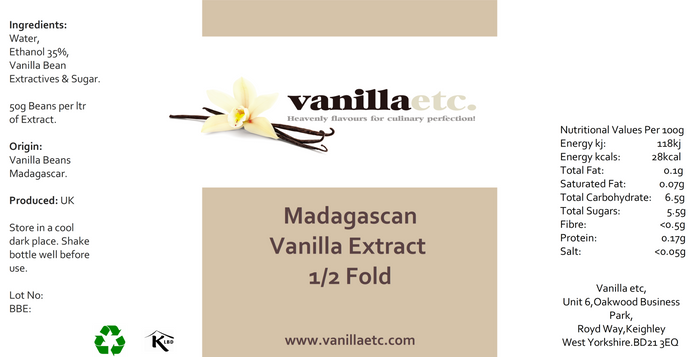 Madagascan ½ Fold Vanilla Extract