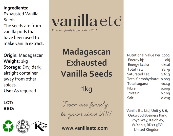 Madagascan Exhausted Vanilla Seeds
