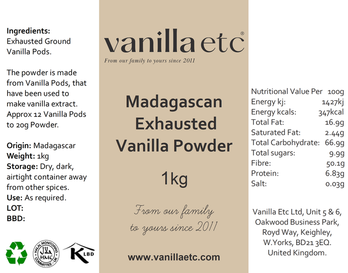 Madagascan Exhausted Vanilla Powder
