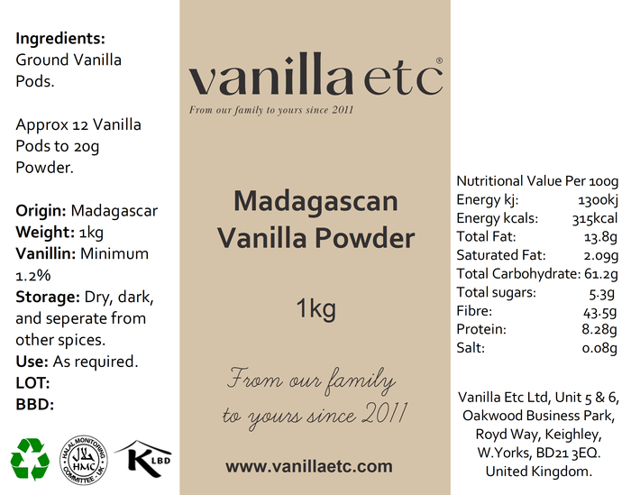 Madagascan Vanilla Powder