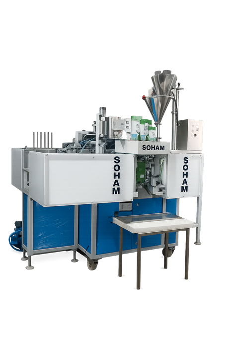 Automatic Rotary Zipper Pouch Pick, Open, Fill and Sealing Machine