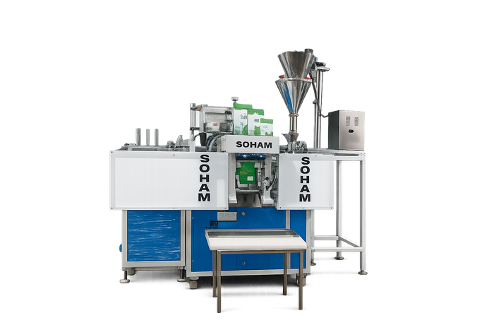 Automatic Rotary Zipper Pouch Pick, Open, Fill and Sealing Machine