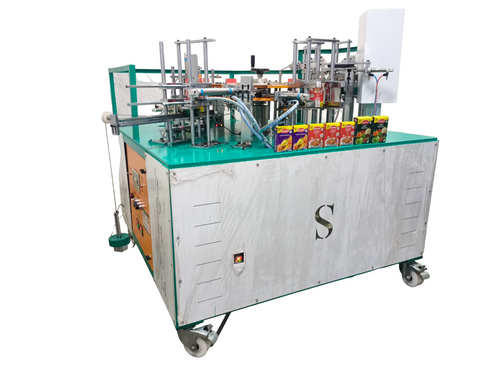 AUTO CARTOONING MACHINE WITH GLUING ATTACHMENT