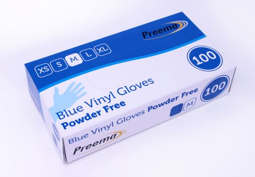 Preema Blue Vinyl Gloves