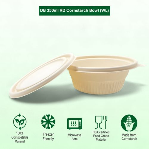 Biodegradable Dinera Bio 350ml Cornstarch Bowl (WL)
