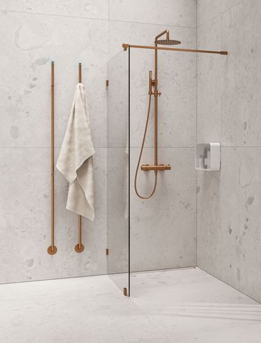 Electric towel warmer JAY -> now also available in brushed bronze and brushed brass!