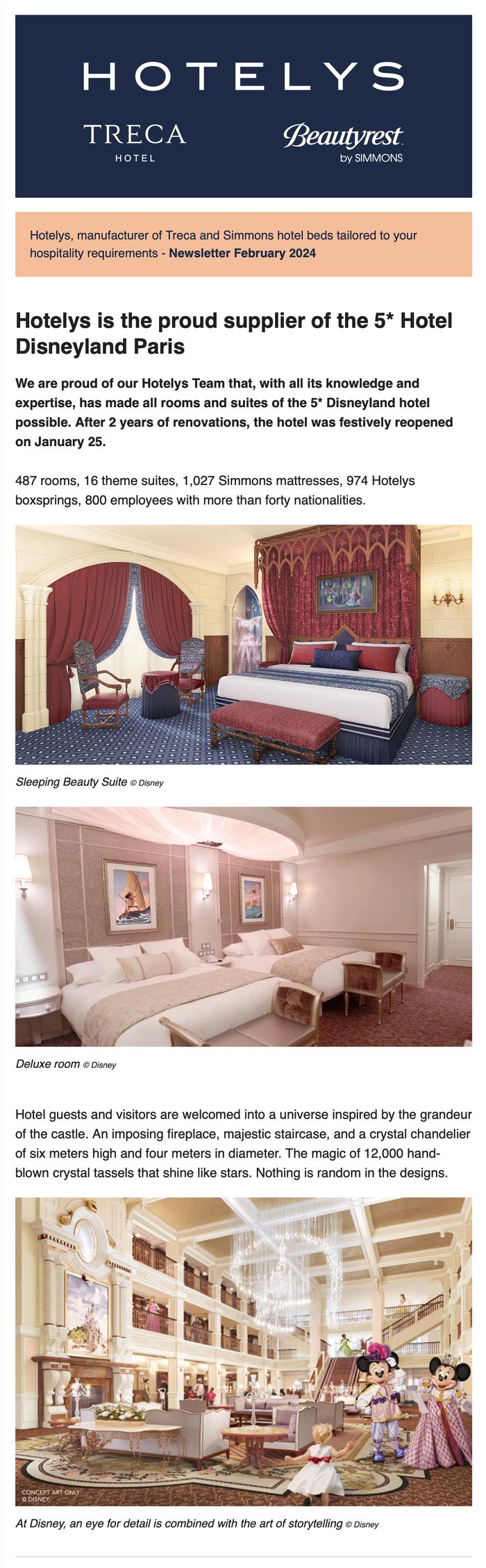 Hotelys is the proud supplier of the 5* Hotel Disneyland Paris