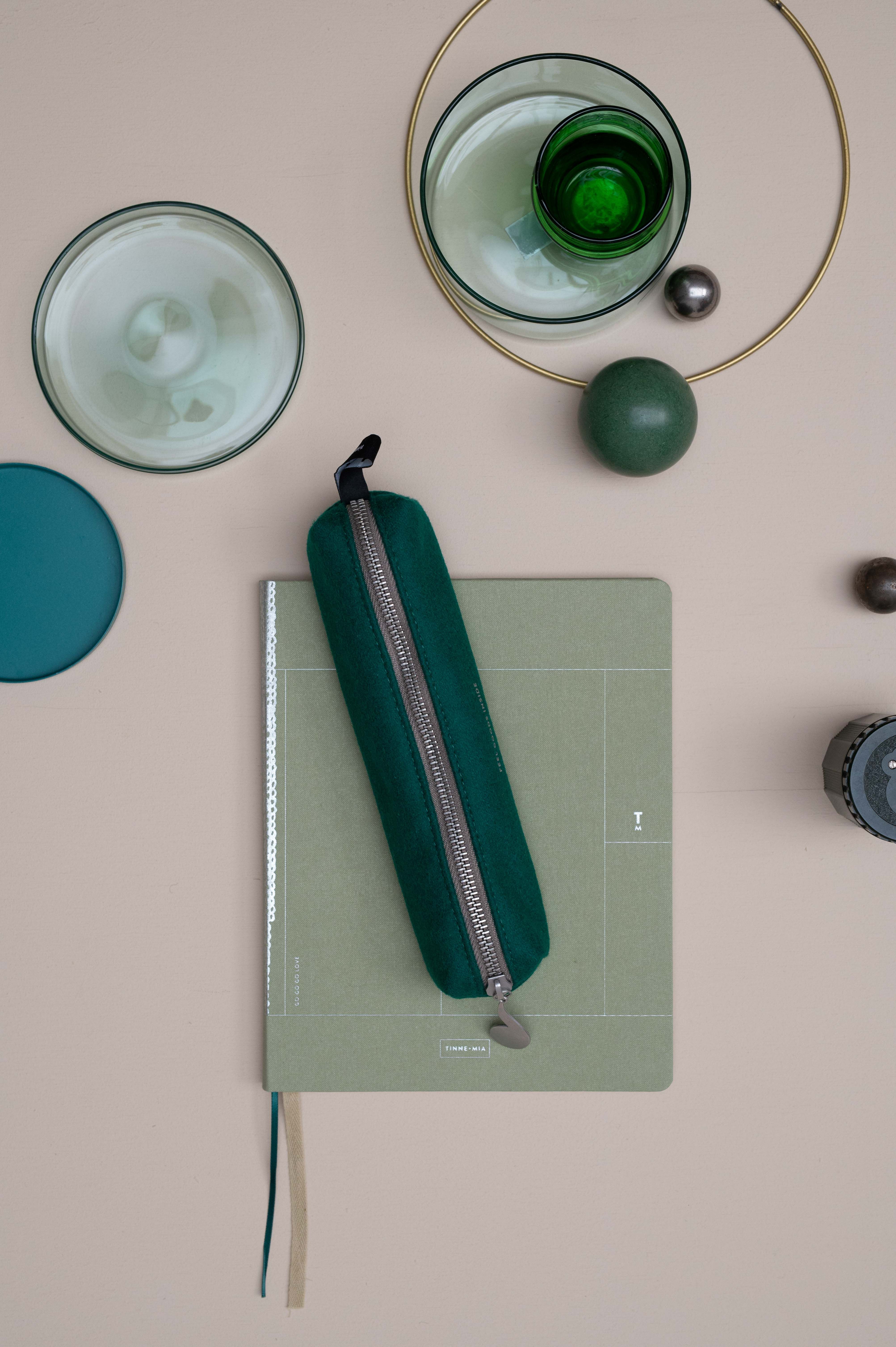 Coco pencil case - Wool - Evergreen