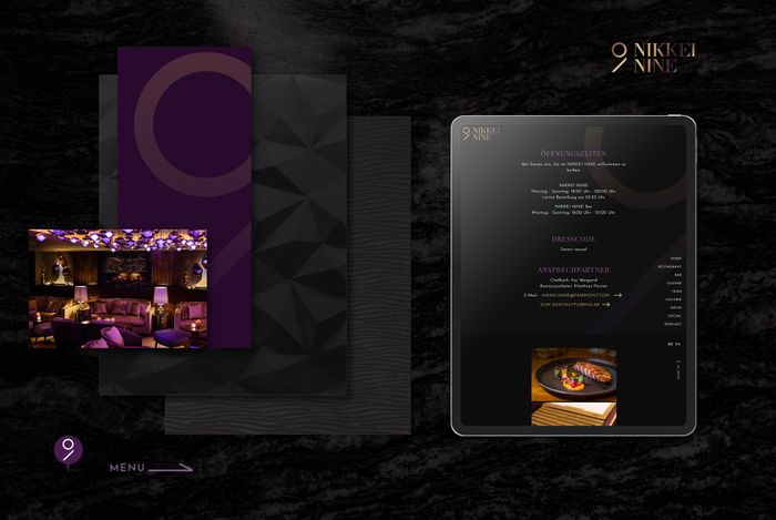 Webdesign and Development for Nikkei Nine Restaurant