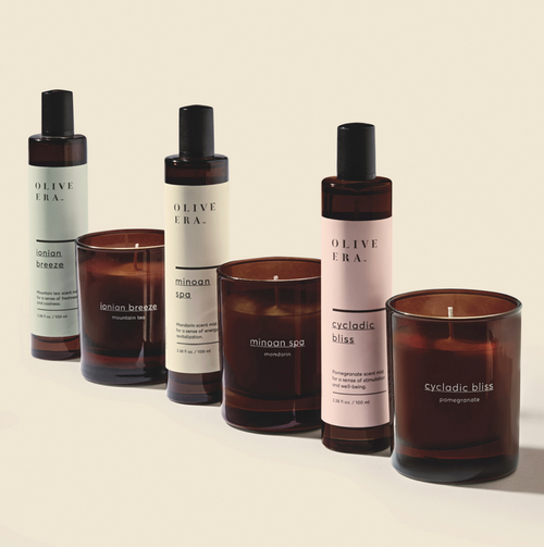 Olive Era geurkaarsen & Roomsprays