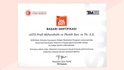 We got our certificate at the innovation event