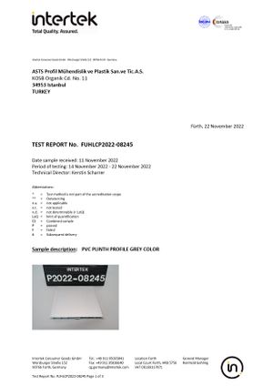 PVC Plinth Profile Test
