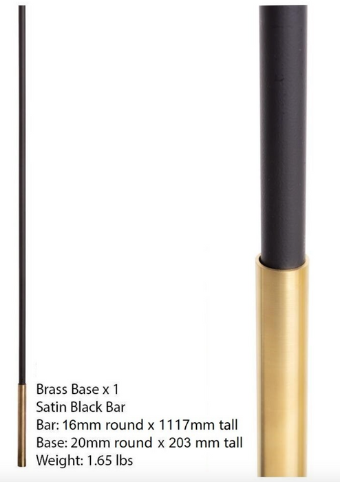16mm Round Black Staircase Spindle W/ 20mm Brass Sleeve