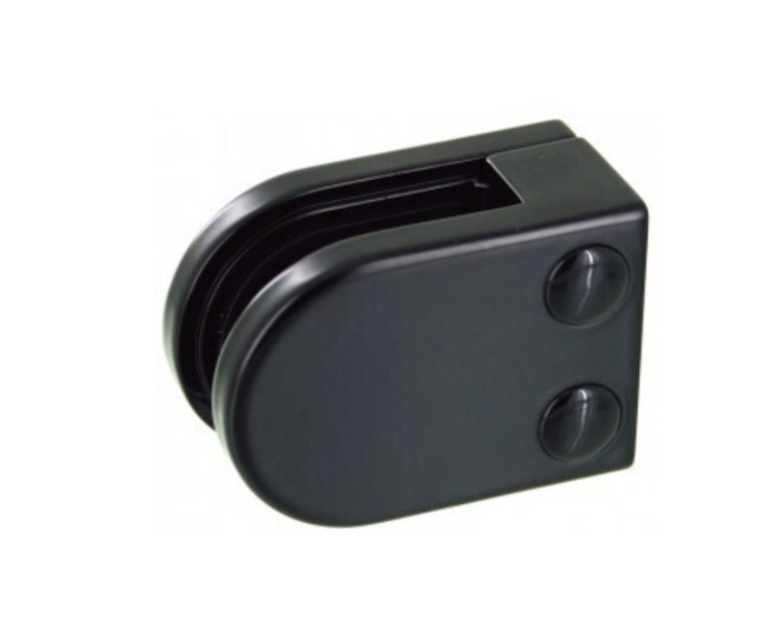 Black Glass Clamp to suit 6 - 12mm Glass - Flat Back