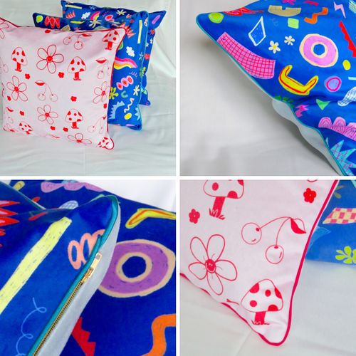 Explosion of Shapes Cushion & Toad Stool