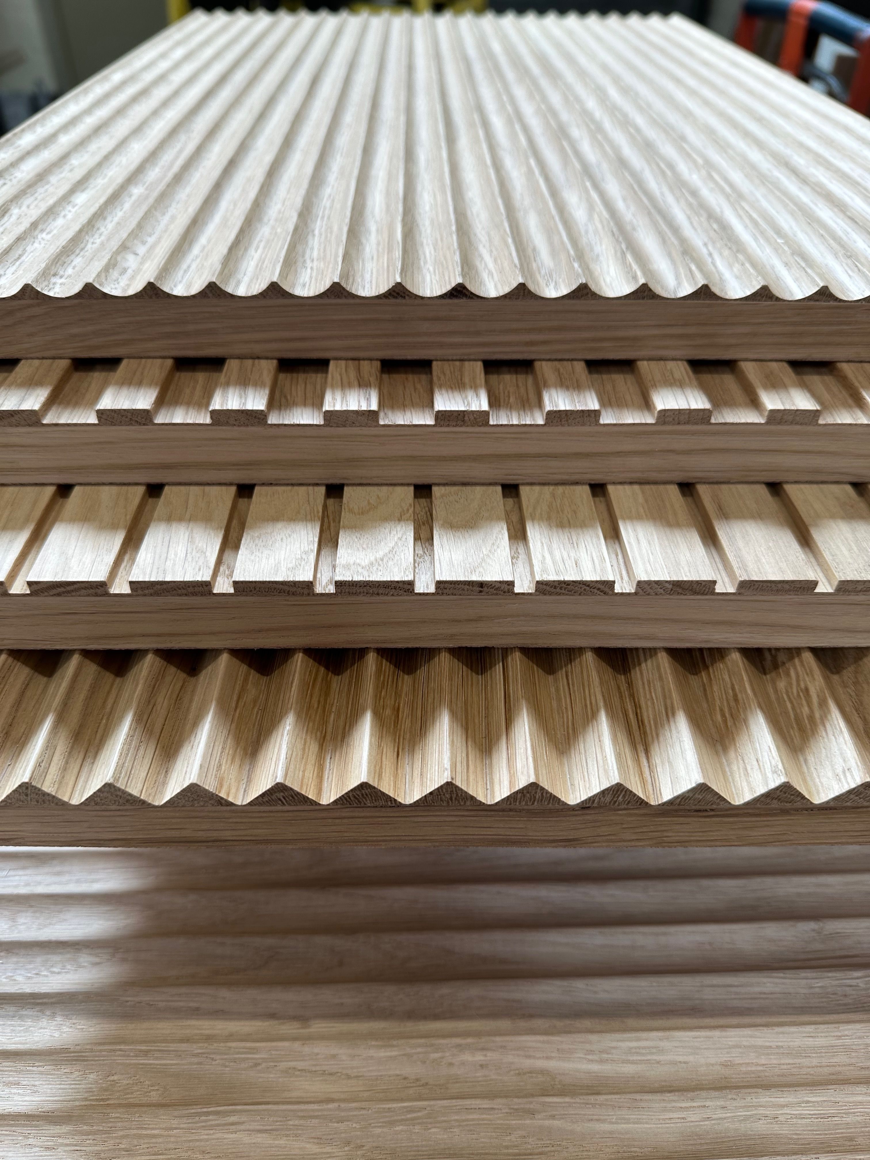 Natural hardwood fluted & reeded panels