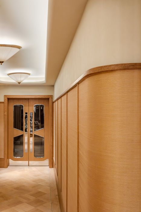 Grasscloth Installation Hotel Corridor