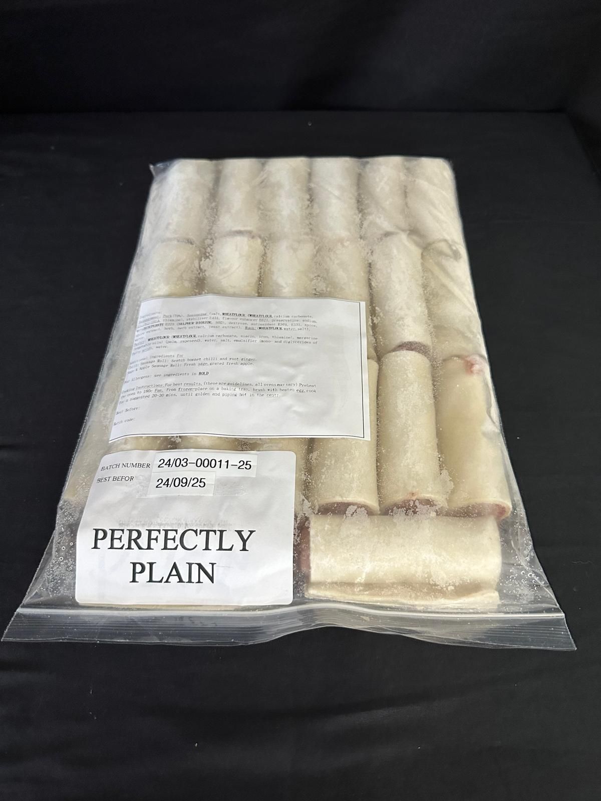 PERFECTLY PLAIN Sausage Rolls - Frozen Bag of 20