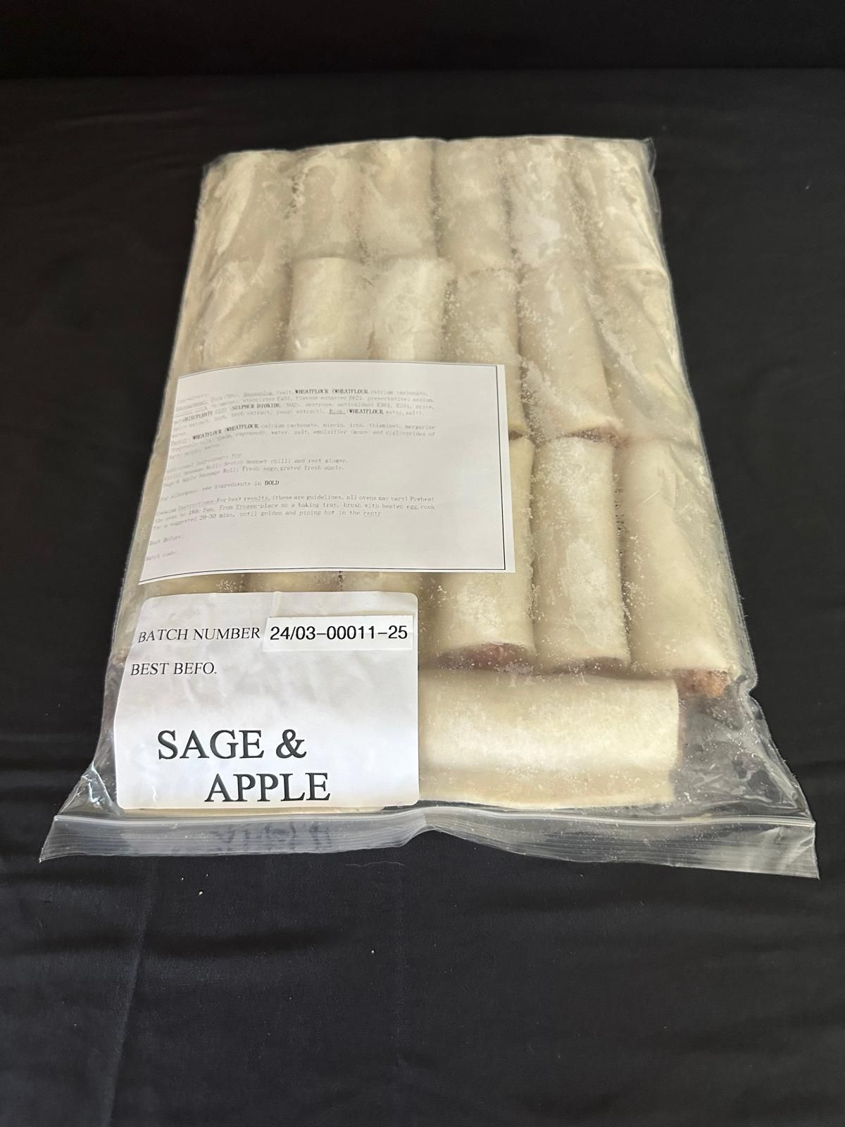 SAGE & APPLE Sausage Rolls - Frozen Bag of 20