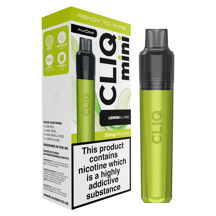 AVOMI CLIQ MINI - LEMON & LIME - 20MG