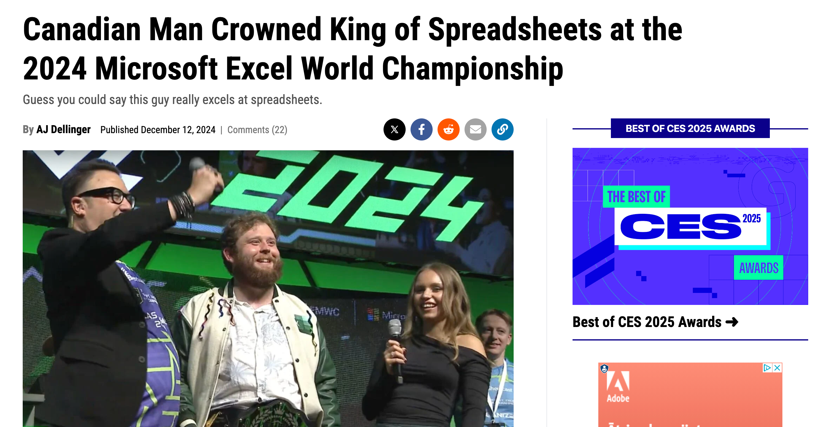 Canadian Man Crowned King of Spreadsheets at the 2024 Microsoft Excel World Championship